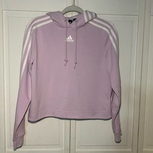 Adidas Lilac Cropped Hoodie, Size S